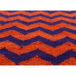 Alhambra Alfombra Boho de Lana de Tejido Plano ADWL-13224 Rosa Púrpura con Pelo de Peluche para Hogar, Dormitorio, Sala de Estar, Pasillo - Rectangular Chevron - Product Image 3