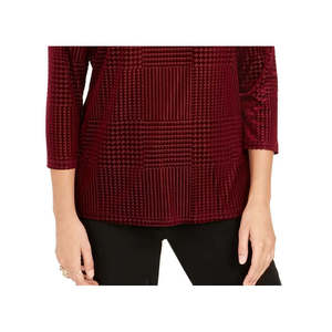 Top casual da donna Charter Club X-Large in velluto testurizzato viola - Product Image 3