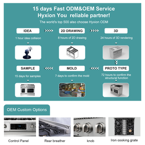 Kompor gas 6 inci baja tahan karat, kompor gas dengan oven roti