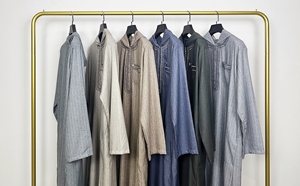 Nouvelle conception Jubba Vêtement <span class=keywords><strong>arabe</strong></span> islamique Robe à rayures Motif brodé <span class=keywords><strong>Chemise</strong></span> longue avec capuche Style marocain pour hommes - Product Image 6