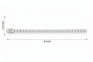 Bracelet tennis classique en or 14 carats et diamants |   Diamant taille brillant 6,08 carats - Product Image 2