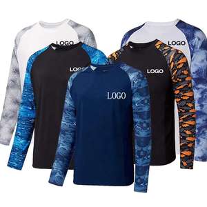 Custom Camo Upf50 + protección solar ropa de pesca de secado rápido hombres camisas de manga larga diseño su propio rendimiento Camo pesca camisas - Product Image 1