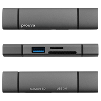 Lecteur de cartes Proove Arc Link 3 en 1 (USB3.0 + carte SD + carte Micro SD)