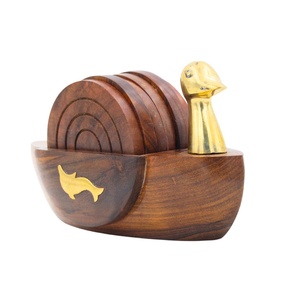 Juego de posavasos de madera hechos a mano, alfombrillas para bebidas de bajo costo para el hogar, oficina y restaurante, protección de mesa, taza de té, posavasos para servir - Product Image 1