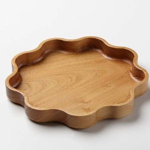 Plato DE SERVICIO DE MADERA Natural de alta calidad de fábrica de Vietnam con diseño de flores tamaño personalizado para utensilios de cocina al por mayor buen precio - Product Image 2