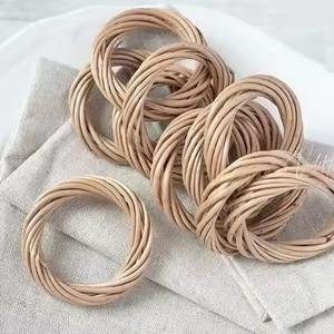 Servilletero de ratán tejido con estilo para recepciones de boda, fiestas de cumpleaños y alojamiento de cena elegante - Product Image 6