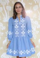 Robes décontractées bohèmes à la mode, broderie florale faite à la main, manches longues, modèle décontracté, 100% coton naturel, vintage, pour femmes