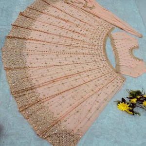 Dernier Designer Faux Georgette Broderie Séquence Lehega Choli Par Fab Zone - Product Image 5