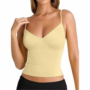 Venta al por mayor de verano de moda Casual blanco Crop Tops sin mangas de punto sin mangas de las mujeres hechas por el vestido de los deportes - Product Image 1