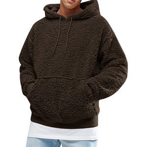 Unisex Custom Embroidery Fluffy Fleece Sherpa <b>Fur</b> Lined <b>Hoodie</b> Wholesale Warm Winter Sweatshirt Autumn Print Pattern for Men - Product Image 6