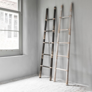 Escabeaux en bambou de qualité supérieure porte-serviettes naturel classique suspendu échelle support pour décor de chambre simple - Product Image 3