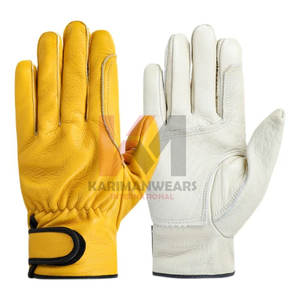 Gants de travail en cuir de vachette de qualité supérieure travailleurs robustes gants de soudage Protection de sécurité résistant à l'usure conception résistante à la chaleur travaux de jardin - Product Image 1