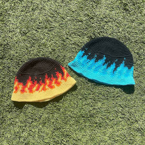 Sombrero de pescador bordado a mano con diseño de llama, unisex, de verano, con visera ancha, de algodón, estilo imagen de fuego, teñido liso, para uso diario. - Product Image 4