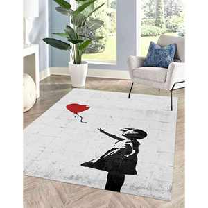 Alfombras con Estampado de Grafiti de Niña con Globo, Alfombra Impresa, Alfombras con Grafiti de Banksy, Decoración del Hogar, Alfombra Suave No Tejida - Product Image 1