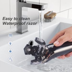 Rasoir Électrique Rotatif Rechargeable 100% IPX7 pour Hommes, Utilisation Humide/Sèche, Tondeuse Nez, Brosse Nettoyante Visage, Tête de Rasage de Remplacement - Product Image 5
