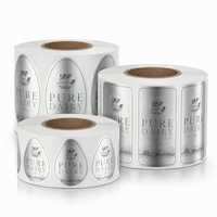 Étiquettes personnalisées en PET argenté pour boissons, autocollants imperméables pour bouteilles de lait et produits laitiers avec impression en relief pour stockage à froid