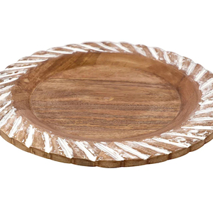 Assiettes de présentation en bois poli naturel de haute qualité bols jetables de forme ronde à vendre - Product Image 2