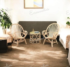 Ensemble de trois chaises d'extérieur en rotin et osier Ensemble de table chaise de jardin, de balcon et de terrasse pour la maison, le salon et l'extérieur de l'hôtel - Product Image 4