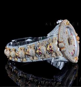 Montre Hip Hop Antique de qualité supérieure avec cadran crâne en diamant Moissanite VVS1 Mouvement automatique Pièce de mode pour hommes femmes - Product Image 4