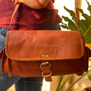 Nouveauté, top ventes, sac à main en cuir de chèvre pur, sacs à bandoulière marron vintage faits à la main pour femmes - Product Image 1