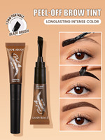 Teinture Sourcils Effet Tatouage 5 Couleurs, Imperméable, Longue Durée 3 Jours, Crème Rehausseur Marron avec Étiquetage Minéral