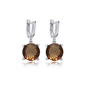 ต่างหูห้อยหินซัลทาไนท์ทรงกลม12มม. 925เครื่องประดับเงินสเตอร์ลิงทำด้วยมือแบบตุรกีขายส่ง - Product Image 1