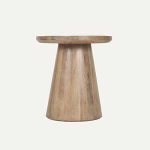 Mesa Auxiliar Moderna de Madera de Teca Sólida, Mesa de Pedestal Minimalista, Muebles para Sala de Estar - Product Image 1