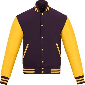Veste bomber en tricot d'automne avec doublure en lin et nylon, rembourrage en coton, style varsity letter man - Product Image 2