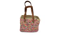 Sacs à main pour filles et enfants de style vintage, motif seau, avec deux poignées, fermeture ouverte et doublure en paille, Moroccansoul MA