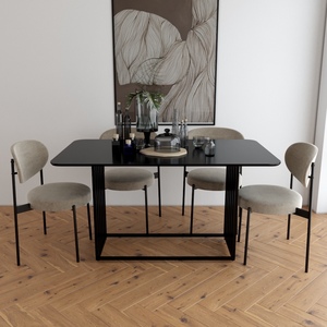Modern Design Combo <b>Dining</b> Set 6 Comfortable Upholstered Cushions CBBA164 for Kitchen Living Room Wood Molded <b>Plastic</b> <b>Chairs</b> - Product Image 6