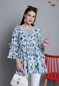 Dernier modèle de tunique court décontracté pour femme le plus vendu Kurti pour une utilisation quotidienne au bureau disponible au prix de gros - Product Image 5