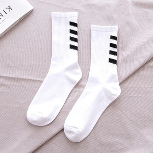 Unisex White Black Crew <b>Socks</b> Solid Color Short Cotton <b>Sock</b> Striped <b>for</b> Women and <b>Men</b> <b>for</b> Spring Summer - Product Image 4