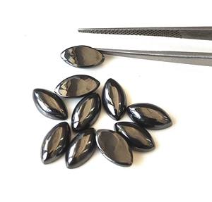 Pierres précieuses en vrac d'hématite naturelle 2x4mm-15x30mm Cabochon de marquise dos plat pour la fabrication de bijoux prix de gros - Product Image 1