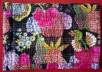 Ensemble de couvertures Kantha indiennes vintage faites à la main, écologiques, 100% coton, imprimées de motifs floraux, réversibles, cousues à la main, pour toutes les saisons
