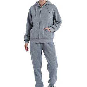 ชุดวอร์มผ้าฝ้าย2ชิ้นสำหรับวิ่งจ๊อกกิ้งและชุดกีฬาแบบลำลองสวมใส่สบายมีซิป - Product Image 5