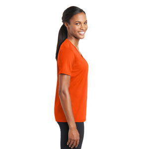 Womens Ladies Girls RacerMesh Moisture Wicking V Neck Tee <b>T</b> <b>Shirts</b> V-Neck <b>T</b>-<b>Shirt</b> - <b>Neon</b> Green With DTG DTF Printing <b>T</b> <b>Shirts</b> - Product Image 5