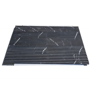 Panneau mural en marbre noir cannelé minimaliste, mince, type Alexandre Black, pierre naturelle de Turquie, vente en gros - Product Image 5