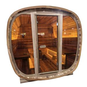 Sauna extérieur en cèdre rouge premium pour 6 personnes avec porte en verre teinté - Product Image 6