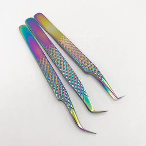 Haute Qualité Logo Personnalisé Multi-Pince À Épiler Solide En Acier Inoxydable Diamant Grip Extension De Cils Pince À Épiler Pointu En Gros - Product Image 3