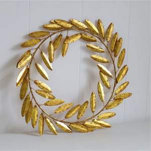Wholesale Decorative <b>Gold</b> <b>Foil</b> Metal Wreaths Leaf Garland Wall Art for Wedding Venue Decoration Party Backdrop & Festive Holiday - Product Image 1