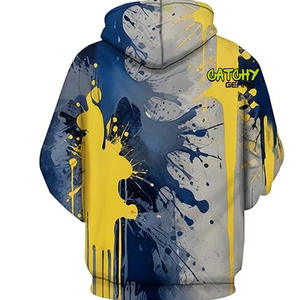 Sudadera con capucha con estampado de pantalla rasgada lavada con ácido Vintage personalizada para hombre estilo Hip Hop pesado de gran tamaño con función de cremallera - Product Image 4