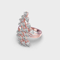 14Kt Jaune/Blanc/Or Rose Fantaisie Diamant Bague de Fiançailles Lab-Grown Poire Forme VS Clarté Incrustation Élégant Mode Bijoux Femmes