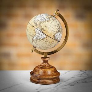 Globo de madera de primera calidad con acabado liso y detalles antiguos diseñados para oficinas de lujo, hogares elegantes o con fines de regalo - Product Image 2