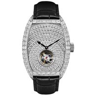 Montre mécanique automatique analogique de luxe sportive, sertie de diamants Moissanite VVS et de saphirs, style Hip Hop, avec un éclat glacé et un charme antique