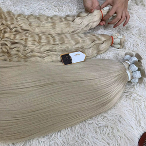 100% cheveux humains vierges bruts Style ondulé vietnamien sans perte et cheveux tressés non transformés Double extrémités étirées en vrac en Stock - Product Image 1