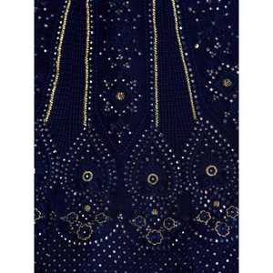 Impresionante Traje de Novia de Georgette con Lentejuelas Azul Marino - Lehenga Choli - Product Image 2