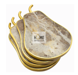 New Designer <b>Marble</b> <b>Coasters</b> Handmade Indian Decor <b>Marble</b> & Metal <b>Coasters</b> - Product Image 1