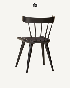 Silla de Comedor de Madera Negra, Silla Auxiliar con Estructura de Madera Resistente, Diseño Minimalista para Muebles de Hogar, Hotel, Apartamento, Villa - Product Image 3