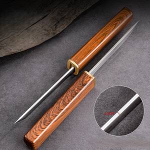 Couteaux doubles Canard mandarin Double dragon et phénix Mouton Couteaux coulissants double face Plastique avec manche en marbre couleur bois - Product Image 4