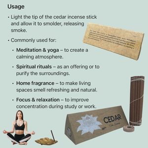 Handmade Nepal tự nhiên Cedar Sticks hương 4.3 inch dài 30 Gậy hộp gỗ tự nhiên hương thơm Himalaya <span class=keywords><strong>cedarwood</strong></span> - Product Image 3